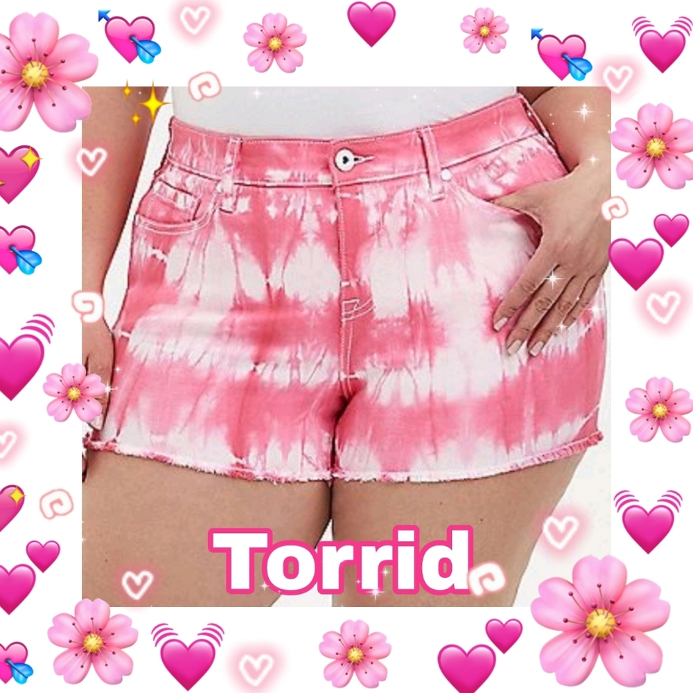 Torrid Pink Tie Dye Shorts size 16